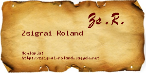 Zsigrai Roland névjegykártya